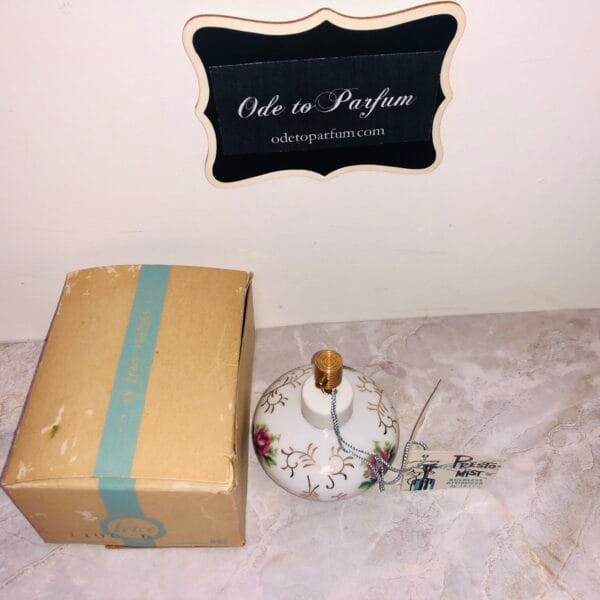 Irice Presto Mist bulbless atomizer, new with tag and box, pictured from top
