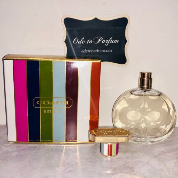 Coach Legacy Perfume with striped box