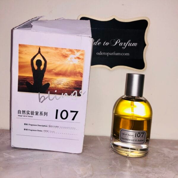 blings lab of nature 107 sandalwood & amber unisex perfume with box