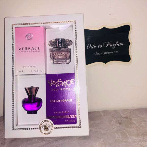 Versace perfume discovery set with Dylan Purple and Bright Crystal