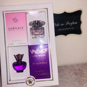 Versace perfume discovery set with Dylan Purple and Bright Crystal