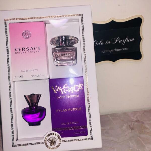 Versace perfume discovery set with Dylan Purple and Bright Crystal