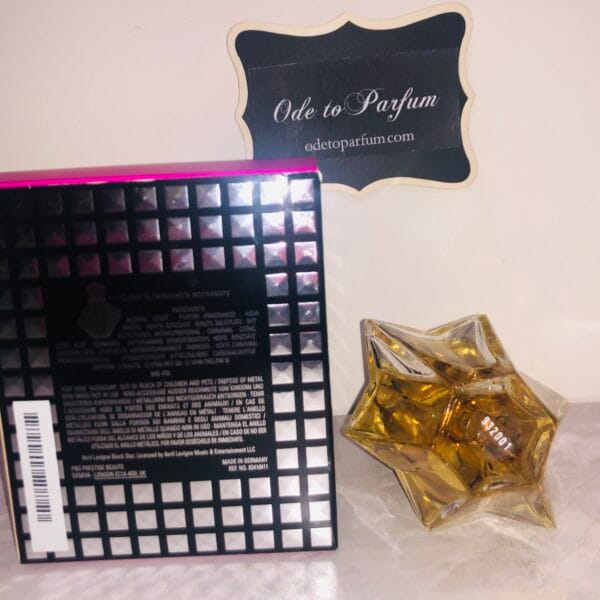 Avril Lavigne Black Star perfume, back of box