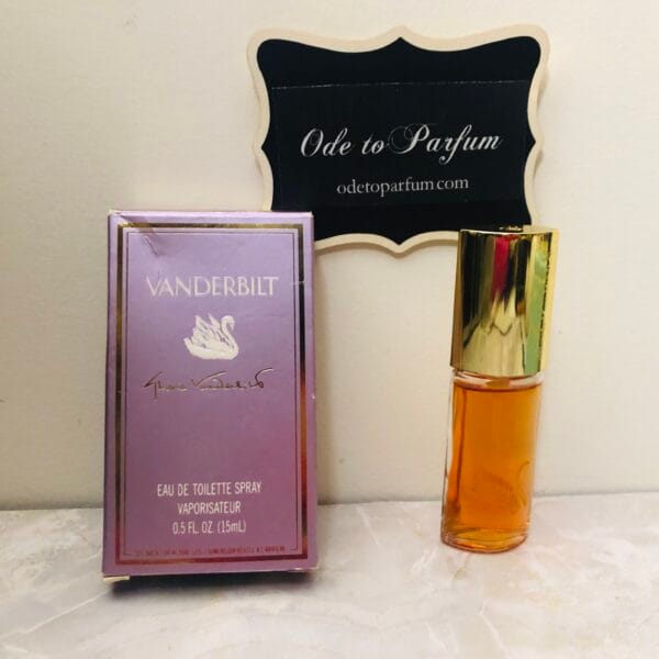 vintage Vanderbilt perfume next to its box