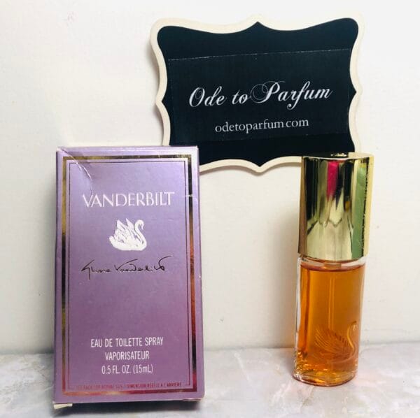 vintage Vanderbilt perfume next to its box