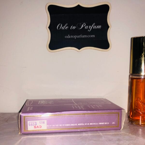 vintage Vanderbilt perfume, side of box