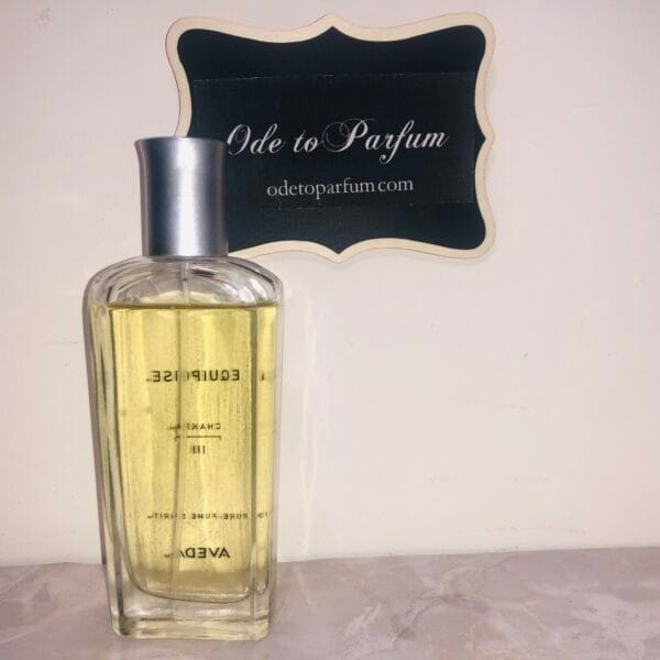 Aveda Equipoise Chakra III Pure-fume perfume full-size bottle 1.7 fl oz 50 ml back of bottle