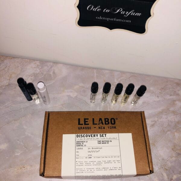 Le Labo discovery set + Parfums de Marly Delina, Dior Sauvage, Miss Dior from the top