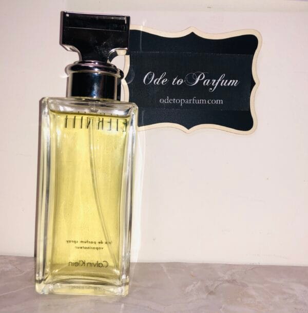 Eternity by Calvin Klein eau de parfum spray for women 3.4 oz back of bottle