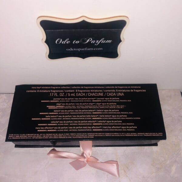 Mary Kay Miniature Fragrance Collection back of box with description
