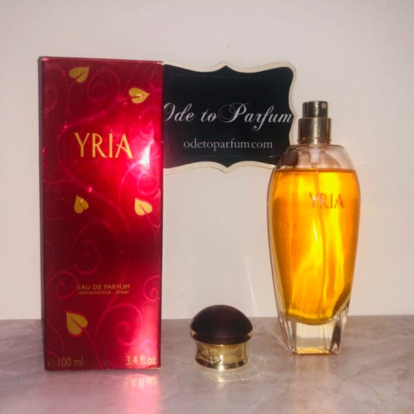 Yria Yves Rocher perfume with cap off next to box