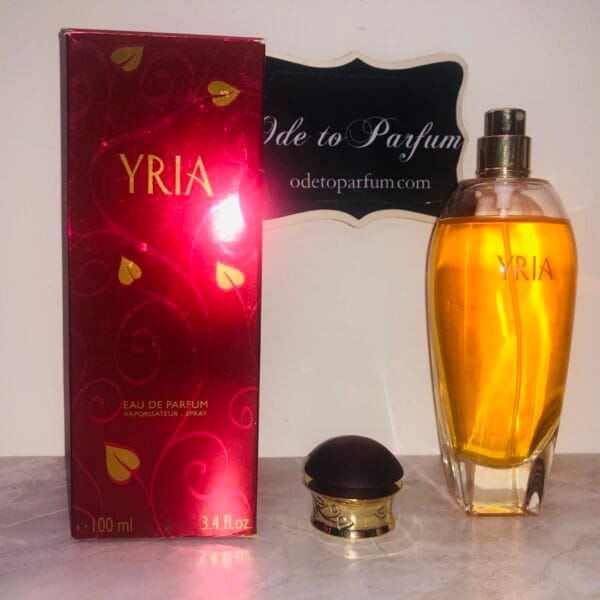 Yria Yves Rocher perfume with cap off next to box