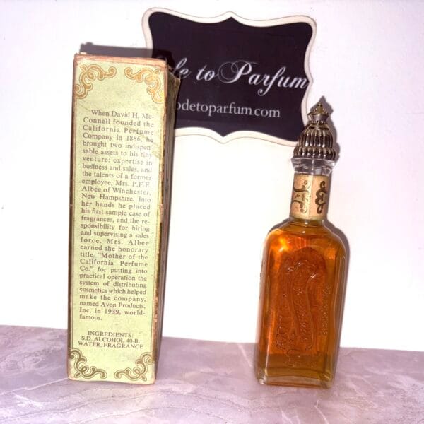 Avon Moonwind cologne 1976 Keepsake 90 year anniversary back